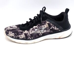Skechers Sneakers Womens Lite Weight Black Tie Dye 8 Walking Shoe Comfort 59889R